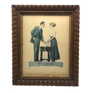 Antique 1907 James Montgomery Flagg Signed Print “Say When” Framed
